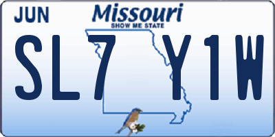 MO license plate SL7Y1W