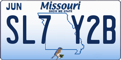 MO license plate SL7Y2B
