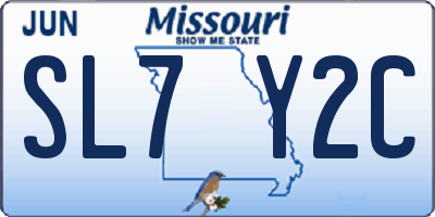 MO license plate SL7Y2C