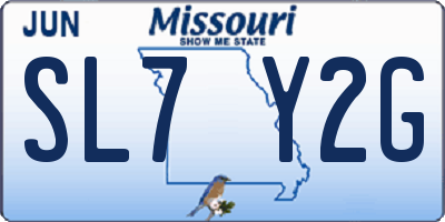 MO license plate SL7Y2G