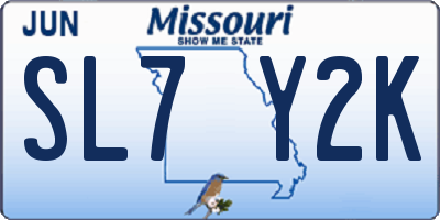 MO license plate SL7Y2K