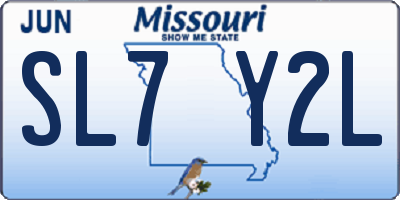 MO license plate SL7Y2L