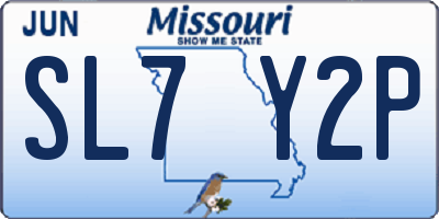 MO license plate SL7Y2P