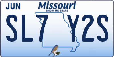 MO license plate SL7Y2S