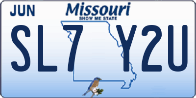 MO license plate SL7Y2U