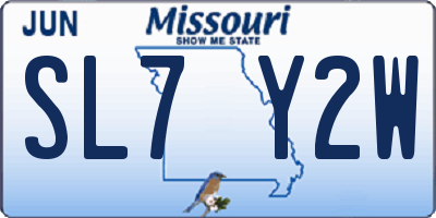 MO license plate SL7Y2W