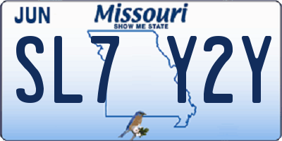 MO license plate SL7Y2Y