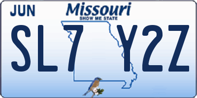 MO license plate SL7Y2Z