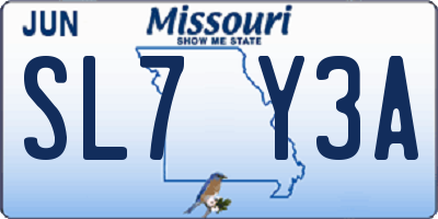 MO license plate SL7Y3A