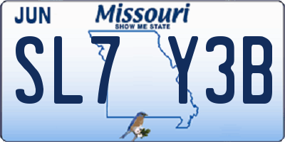 MO license plate SL7Y3B
