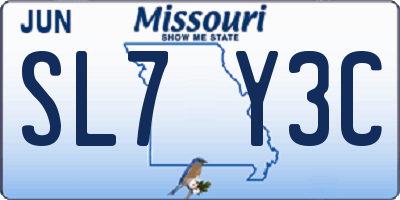 MO license plate SL7Y3C