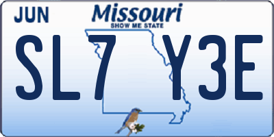 MO license plate SL7Y3E