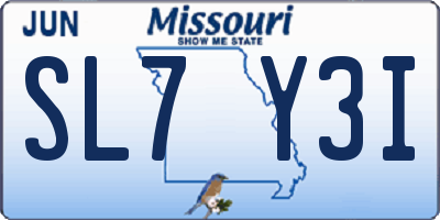 MO license plate SL7Y3I