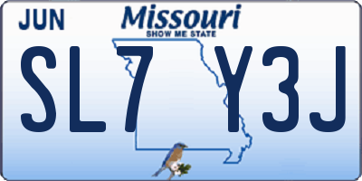 MO license plate SL7Y3J