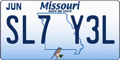 MO license plate SL7Y3L