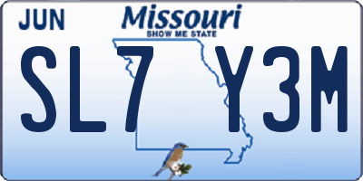 MO license plate SL7Y3M