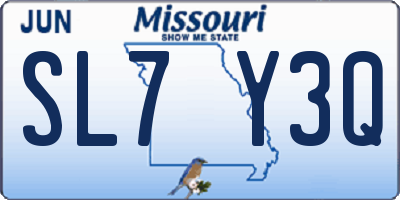 MO license plate SL7Y3Q