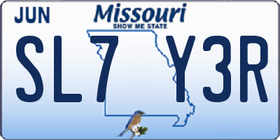 MO license plate SL7Y3R