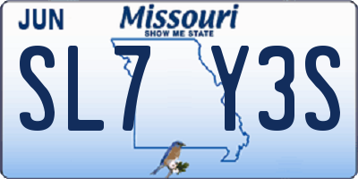 MO license plate SL7Y3S