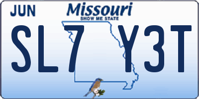 MO license plate SL7Y3T