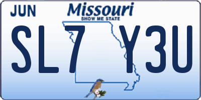 MO license plate SL7Y3U