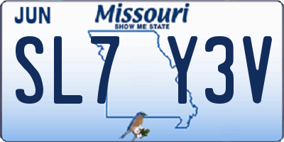 MO license plate SL7Y3V