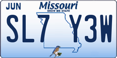 MO license plate SL7Y3W