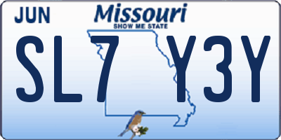 MO license plate SL7Y3Y