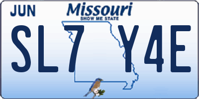 MO license plate SL7Y4E