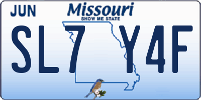 MO license plate SL7Y4F