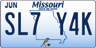 MO license plate SL7Y4K