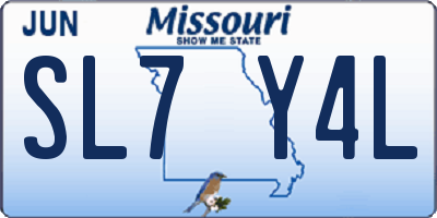 MO license plate SL7Y4L