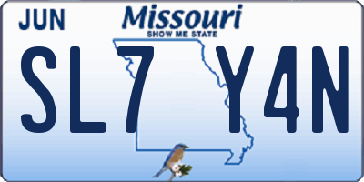 MO license plate SL7Y4N