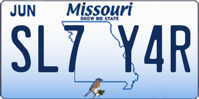 MO license plate SL7Y4R