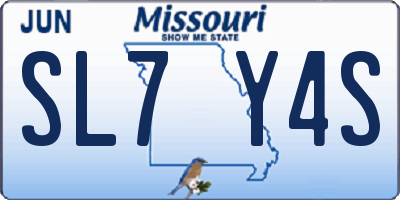 MO license plate SL7Y4S