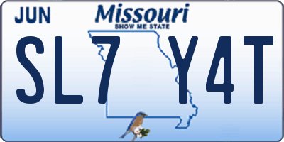 MO license plate SL7Y4T