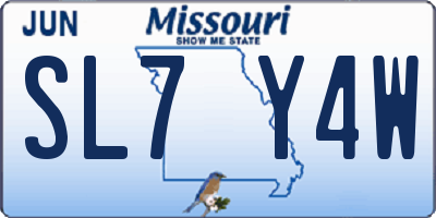 MO license plate SL7Y4W