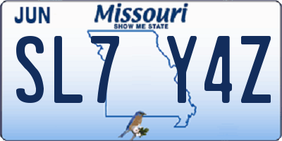 MO license plate SL7Y4Z