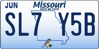 MO license plate SL7Y5B