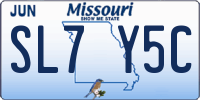 MO license plate SL7Y5C