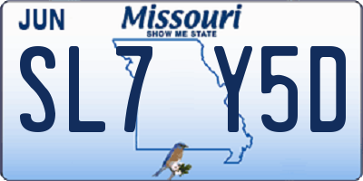 MO license plate SL7Y5D