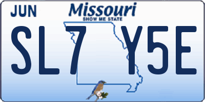MO license plate SL7Y5E