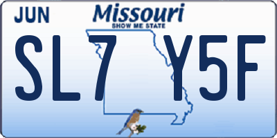 MO license plate SL7Y5F