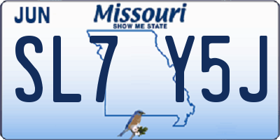 MO license plate SL7Y5J