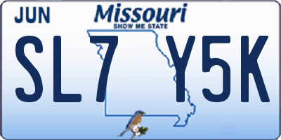 MO license plate SL7Y5K