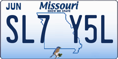 MO license plate SL7Y5L