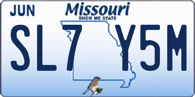 MO license plate SL7Y5M