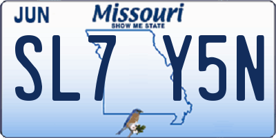 MO license plate SL7Y5N