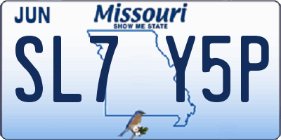 MO license plate SL7Y5P