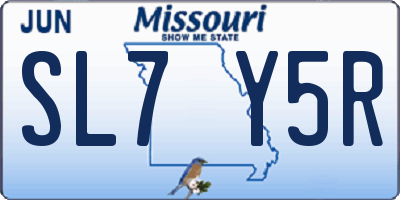 MO license plate SL7Y5R
